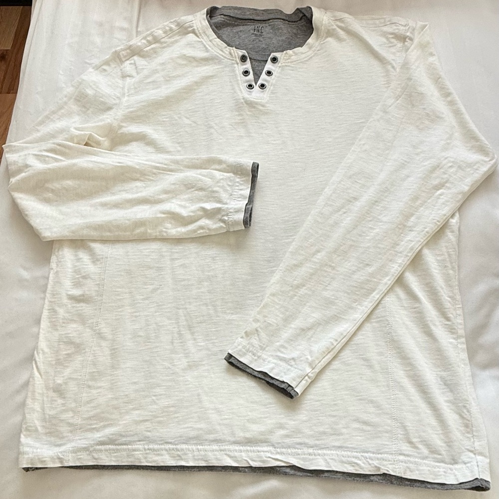 INC International Concepts Cream Long Sleeve Shirt